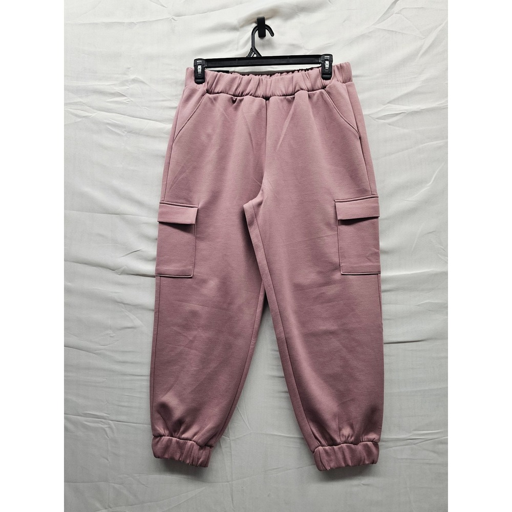 Express Womens Cargo Jogger Pink Polyester Blend Casual Relaxed Size Large